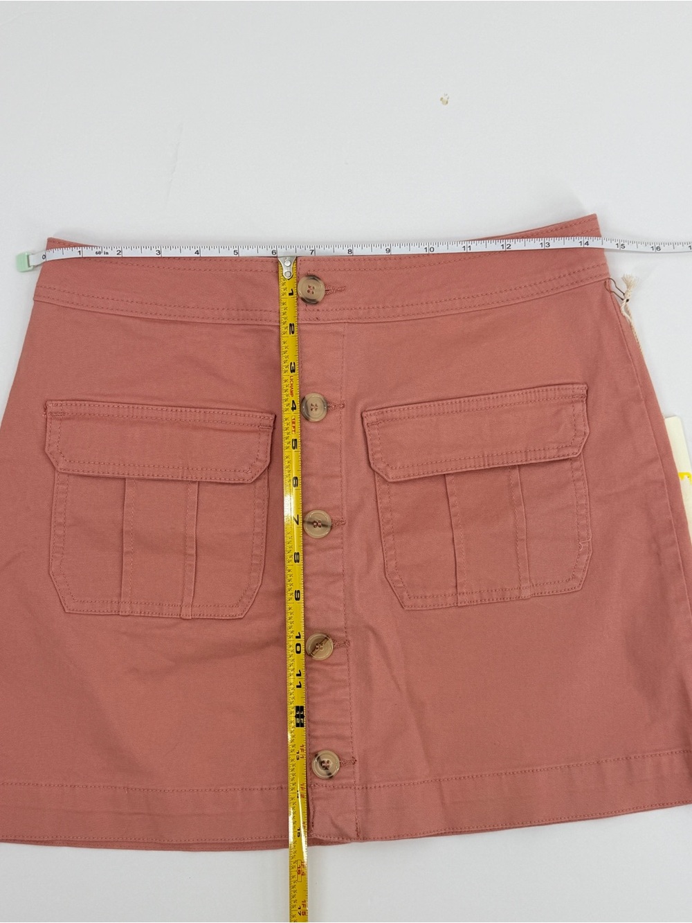 Copper Key Rose-Pink Button-Front Mini Skirt with Utility Pockets Size Medium - Picture 6 of 10